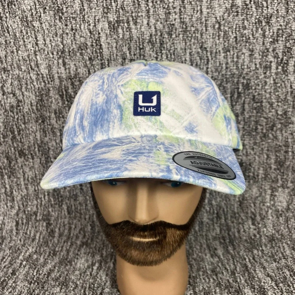 Huk Performance Fishing Hat Cap Tie Dye Blue Green Yupoong Classics Adjustable